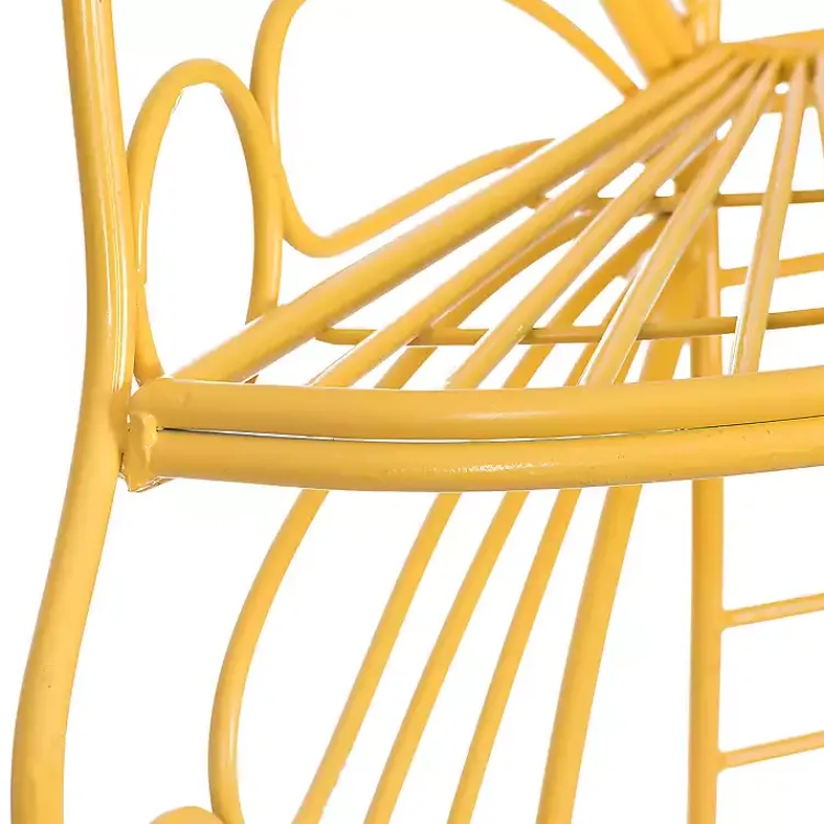 Outdoor Seating-Kirklands Home Metal Butterfly Garden Chair Yellow