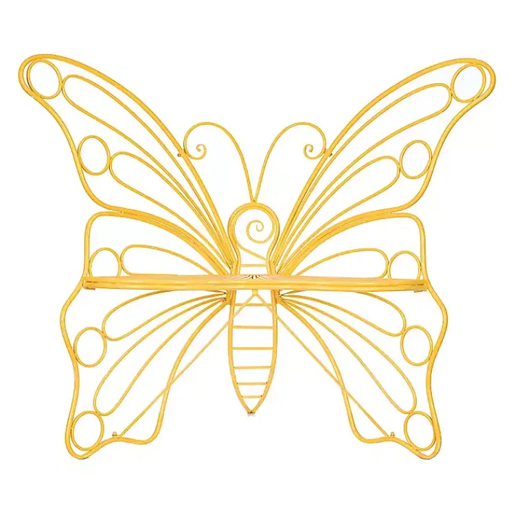Outdoor Seating-Kirklands Home Metal Butterfly Garden Chair Yellow