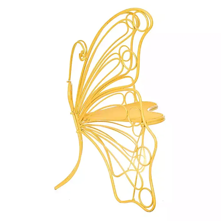 Outdoor Seating-Kirklands Home Metal Butterfly Garden Chair Yellow