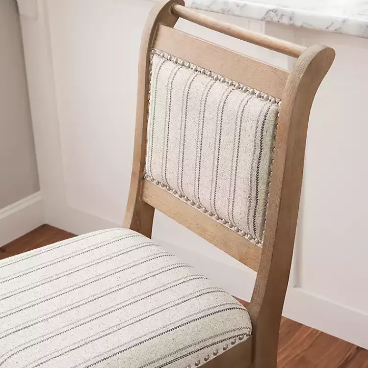 Bar Stools & Counter Height Stools-Kirklands Home Emma Bar Stool with Nailhead Trim Gray