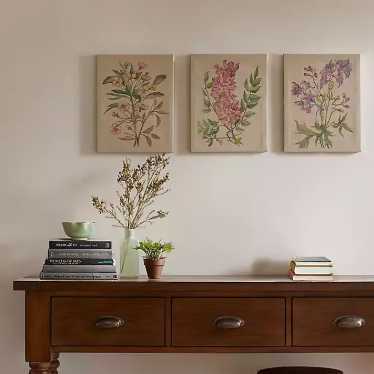 Canvas Art-Kirklands Home Botanical Linen Art Prints, Set of 3 Multi