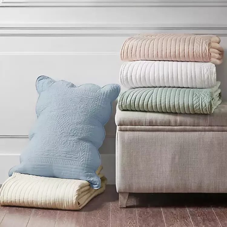 Bedspreads & Coverlets-Kirklands Home Scalloped Monica 3-pc. King Coverlet Set Ivory