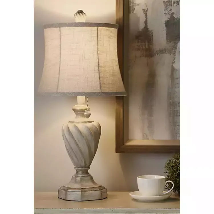 Table Lamps-Kirklands Home Cream and Off-White Table Lamp Ivory