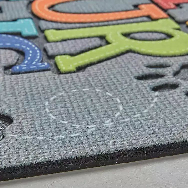 Doormats-Kirklands Home Gray Paw Stitched Doormat Multi