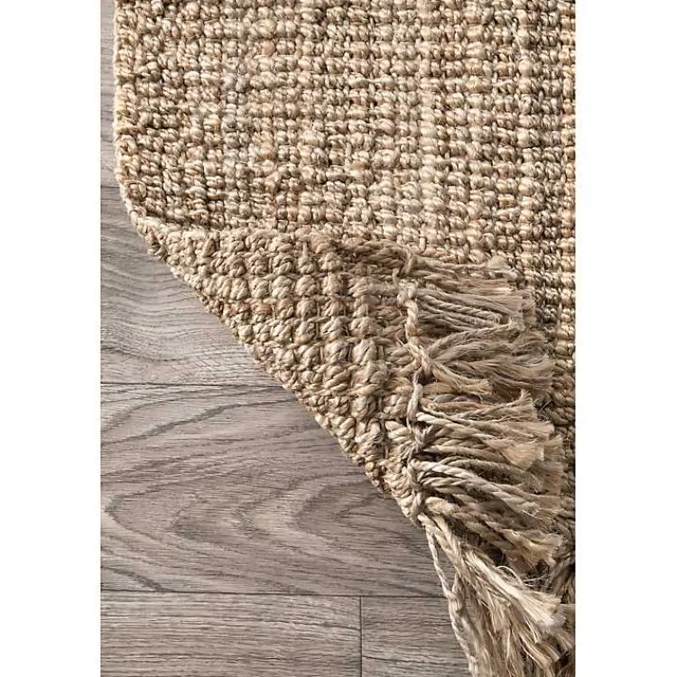 Area Rugs-Kirklands Home Hand Woven Chunky Loop Natural Jute Area Rug, 7x9 Tan