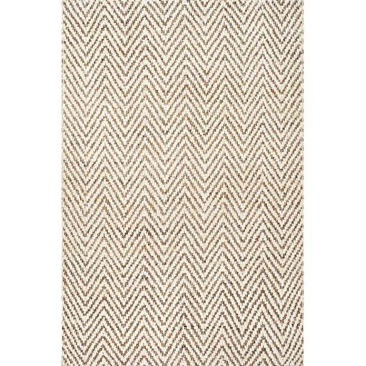 Area Rugs-Kirklands Home Brown Chevron Valen Area Rug, 5x8