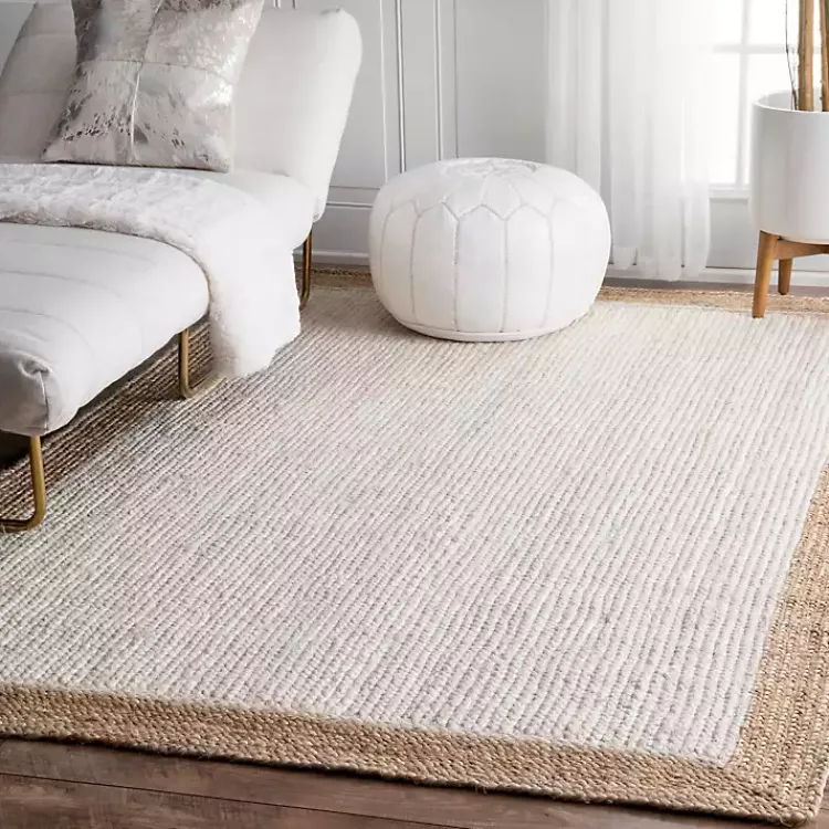 Area Rugs-Kirklands Home White Eugene Woven Area Rug, 8x10