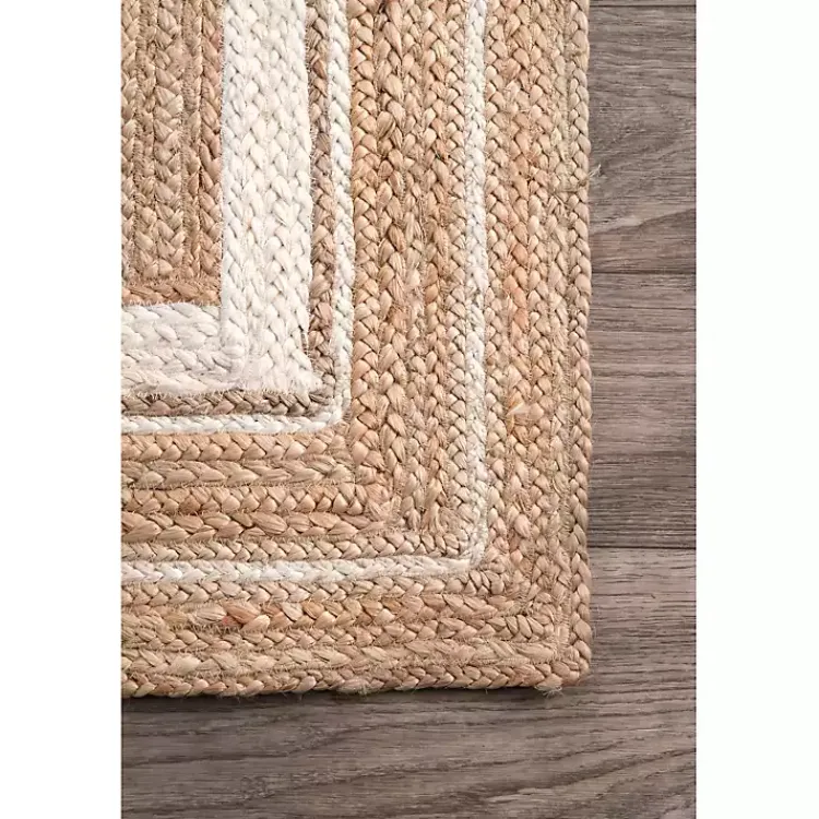 Area Rugs-Kirklands Home Natural Renwick Braided Border Area Rug, 5x8