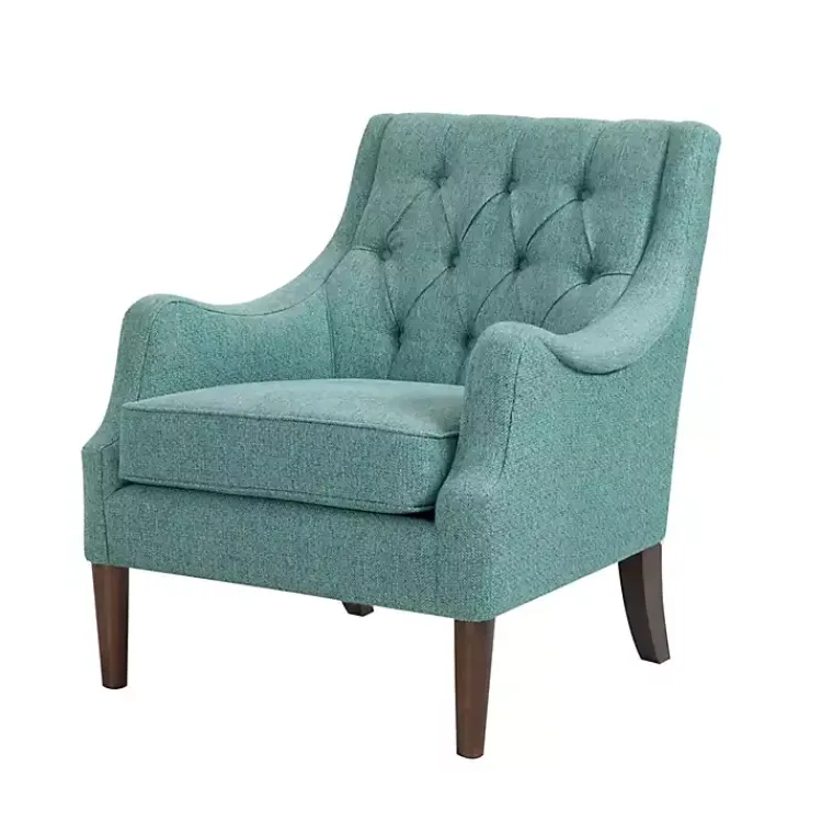 Accent Chairs-Kirklands Home Elle Tufted Teal Accent Chair Green