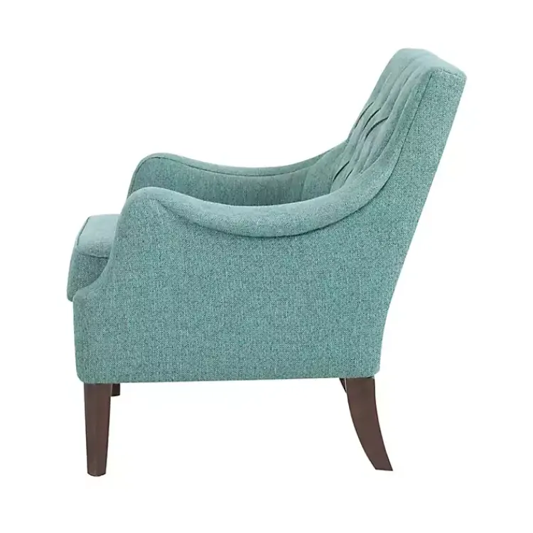 Accent Chairs-Kirklands Home Elle Tufted Teal Accent Chair Green