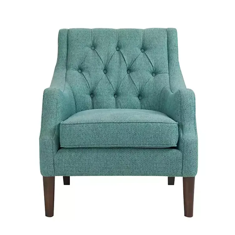 Accent Chairs-Kirklands Home Elle Tufted Teal Accent Chair Green