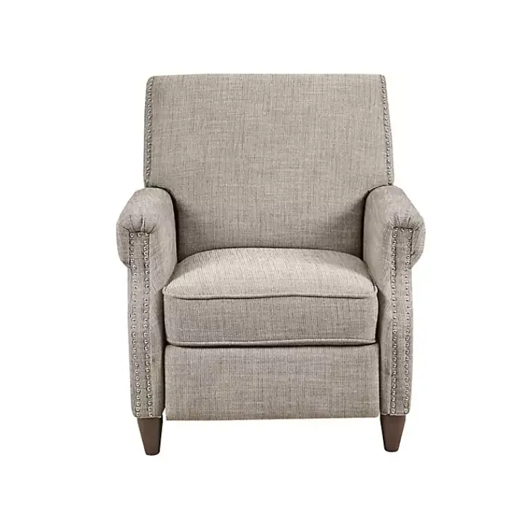 Accent Chairs-Kirklands Home Evanston Push-Back Sand Recliner Gray