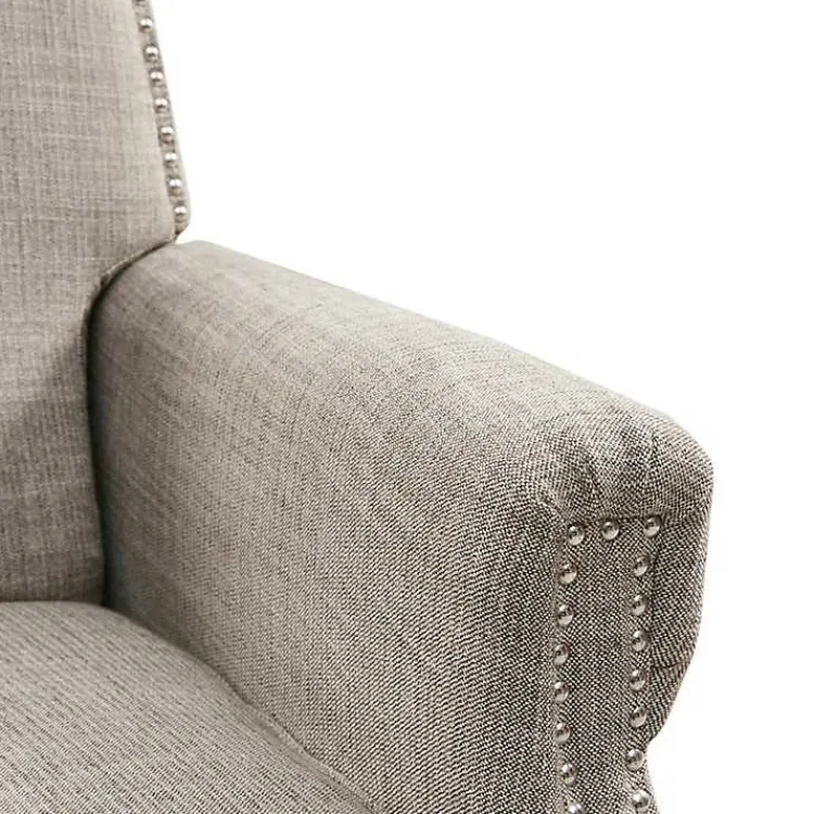Accent Chairs-Kirklands Home Evanston Push-Back Sand Recliner Gray