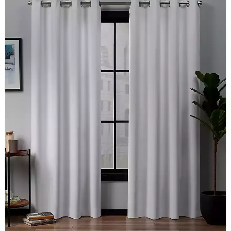 Curtains & Drapes-Kirklands Home Acme Blackout Curtain Panel Set, 84 in. White