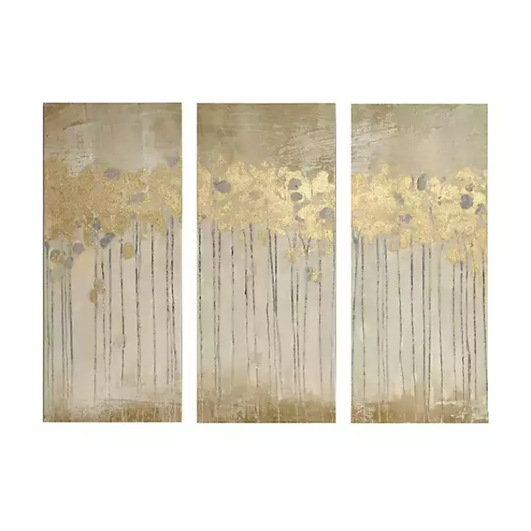 Canvas Art-Kirklands Home en Sandy Forest Canvas Art Prints, Set of 3 Gold