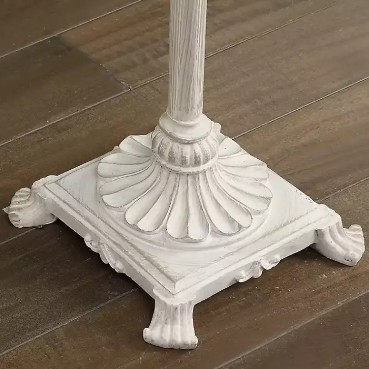 Floor Lamps-Kirklands Home Distressed Fleur-de-lis Floor Lamp Tan