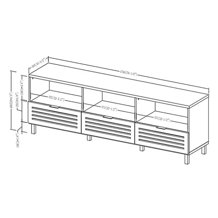 Tv Stands & Media Consoles-Kirklands Home Dark Walnut Rustic Slat Door TV Stand, 70 in. Brown