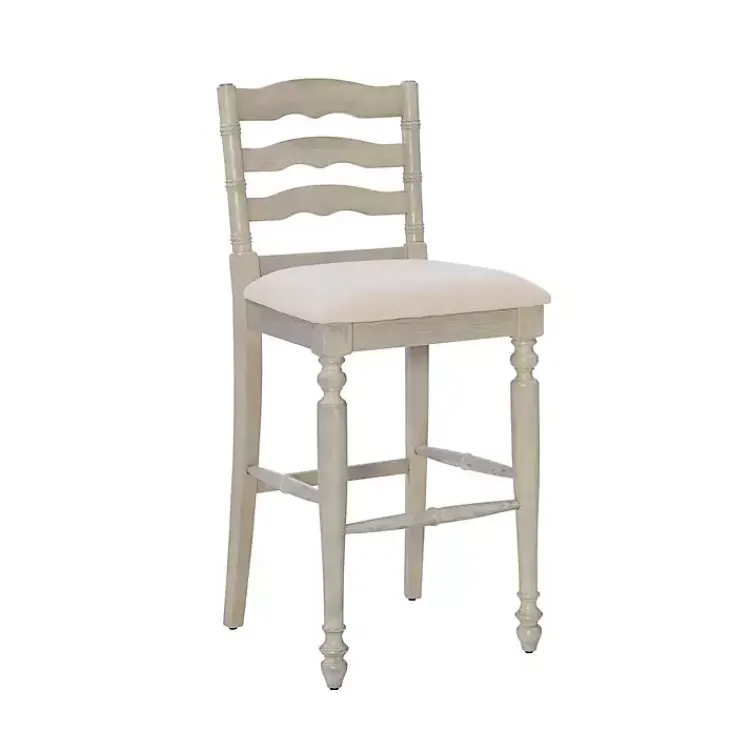 Bar Stools & Counter Height Stools-Kirklands Home Melvin Distressed wash Bar Stool White
