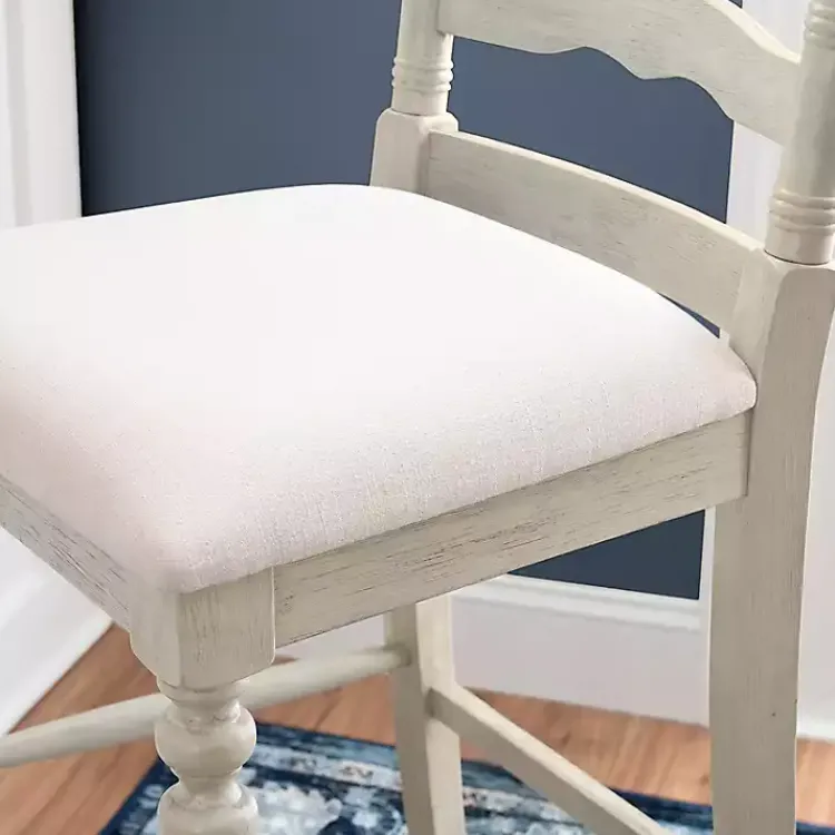 Bar Stools & Counter Height Stools-Kirklands Home Melvin Distressed wash Bar Stool White