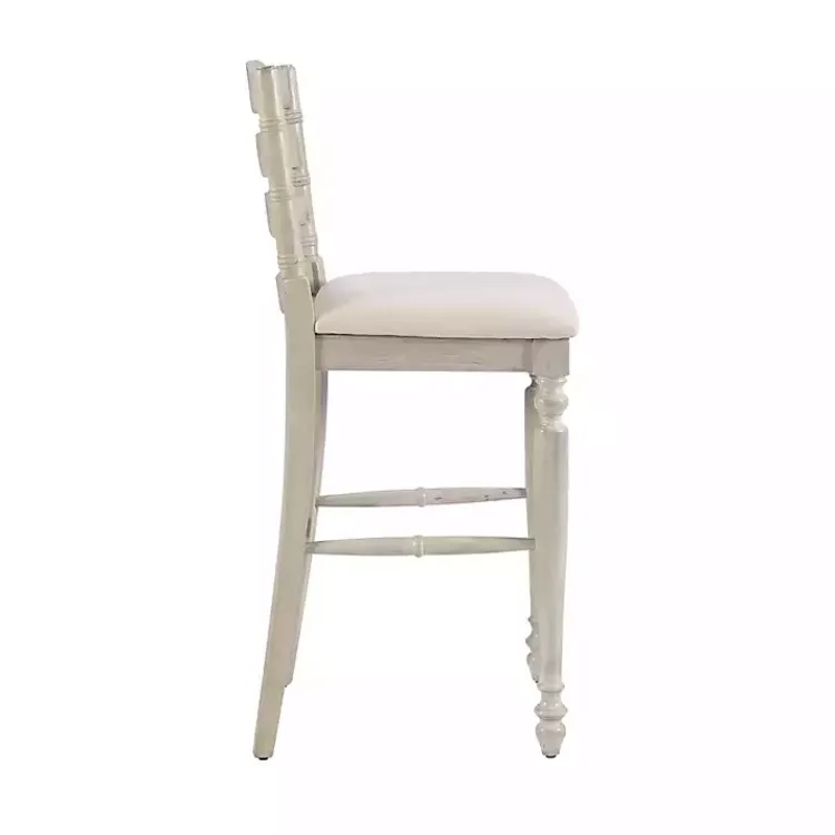 Bar Stools & Counter Height Stools-Kirklands Home Melvin Distressed wash Bar Stool White