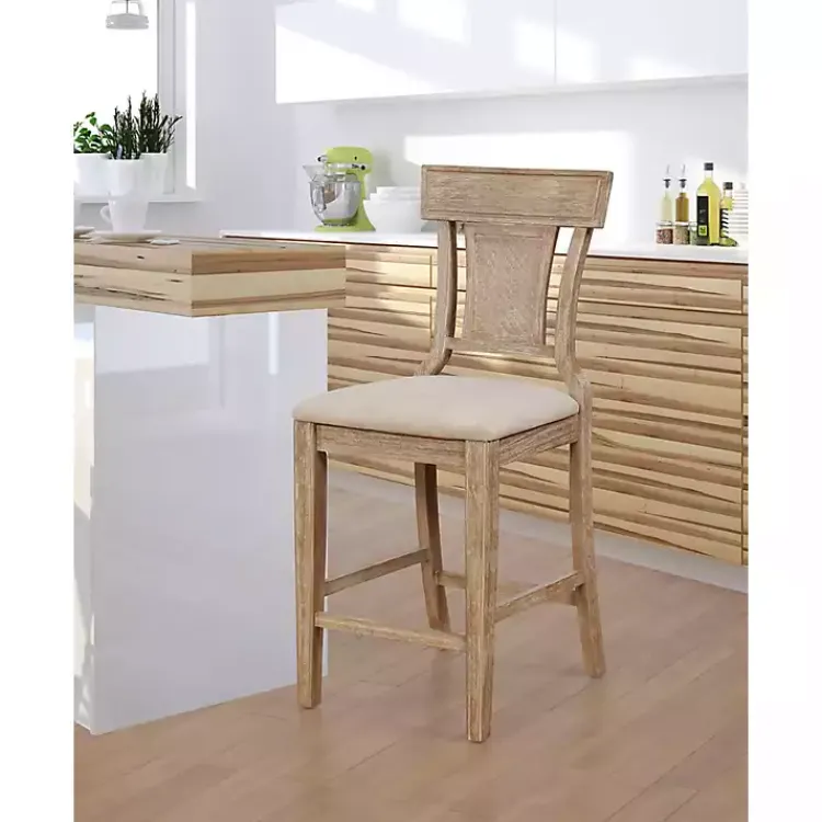 Bar Stools & Counter Height Stools-Kirklands Home Ray with Gray Wash Finish Counter Stool Brown