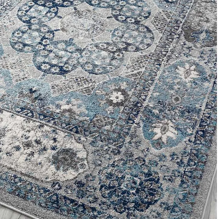 Area Rugs-Kirklands Home Aqua and Gray Alex Loomed Area Rug, 7x9