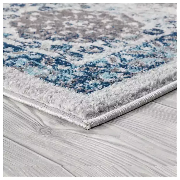 Area Rugs-Kirklands Home Aqua and Gray Alex Loomed Area Rug, 7x9