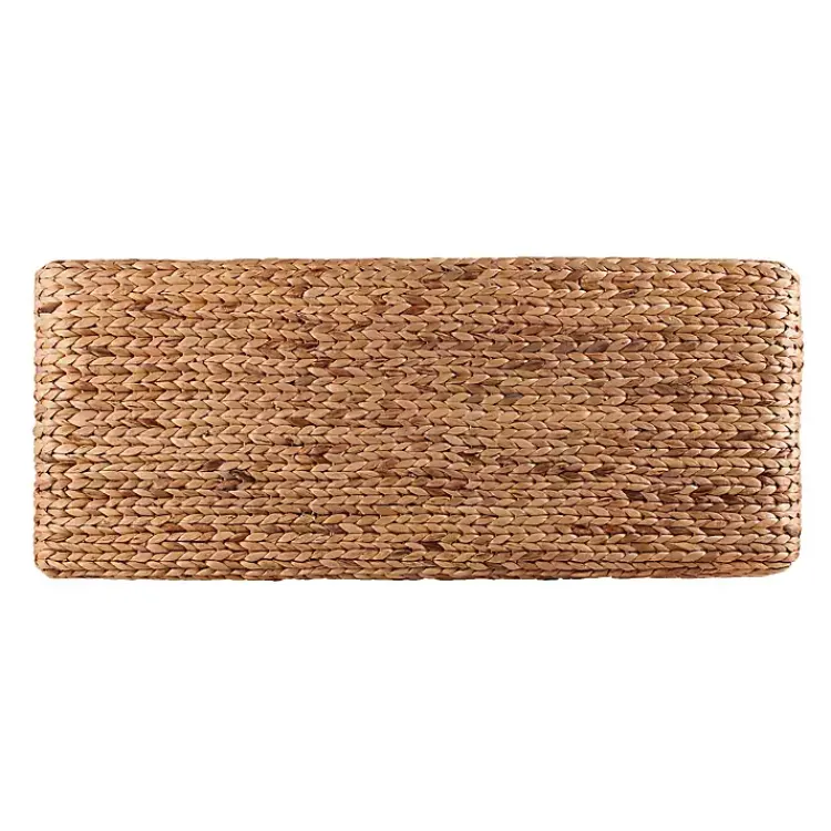 Benches & Ottomans-Kirklands Home Wiley Woven Hyacinth Bench with White Base