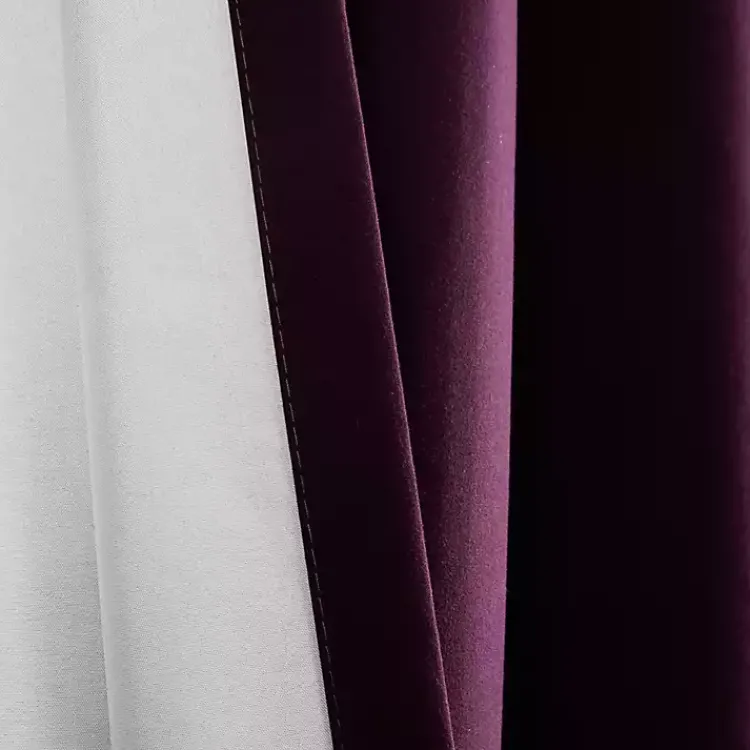 Curtains & Drapes-Kirklands Home Plum Absolute Blackout Curtain Panel Set, 84 in. Purple