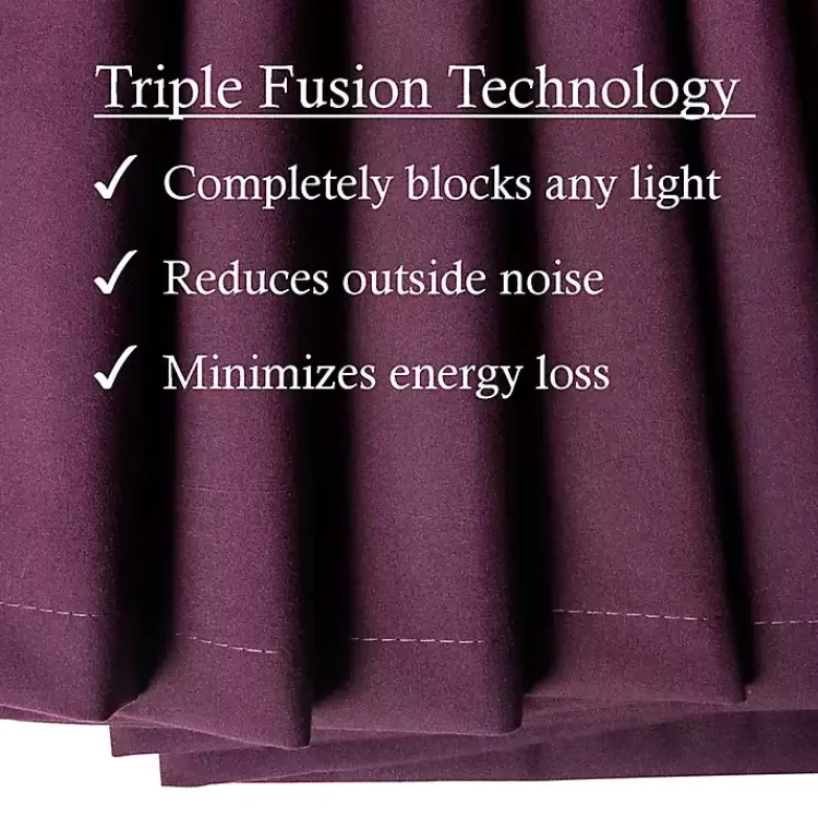 Curtains & Drapes-Kirklands Home Plum Absolute Blackout Curtain Panel Set, 84 in. Purple