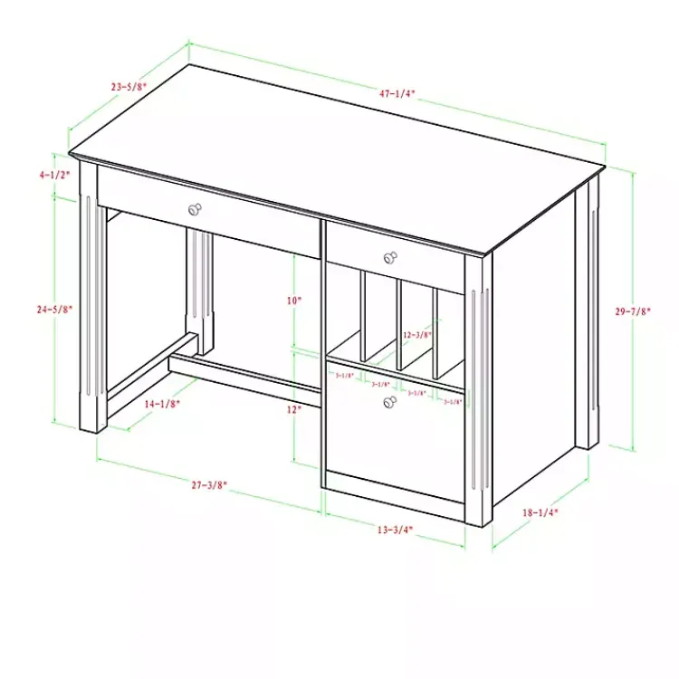 Office Furniture-Kirklands Home Wood Computer Desk White