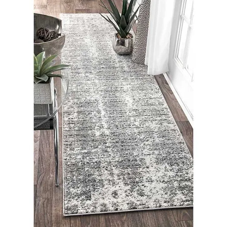 Accent Rugs-Kirklands Home Silver Deena Abstract Runner