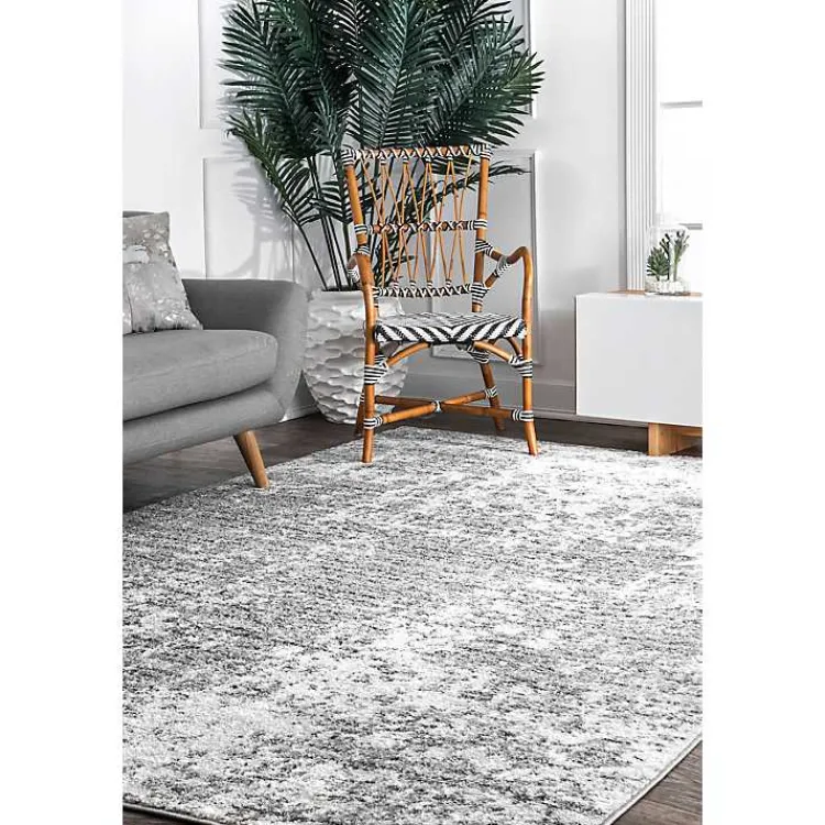 Area Rugs-Kirklands Home Silver Deena Abstract Area Rug, 5x8