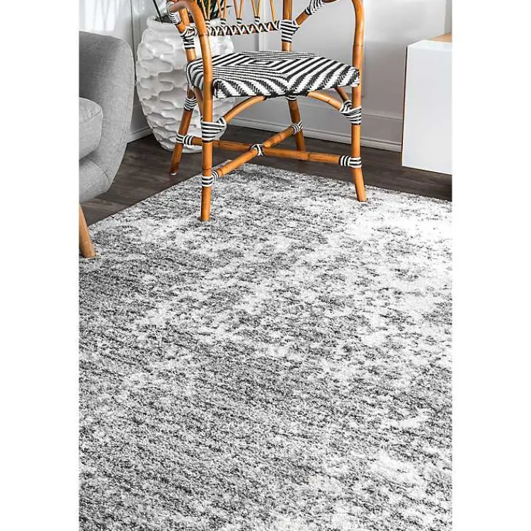 Area Rugs-Kirklands Home Silver Deena Abstract Area Rug, 5x8