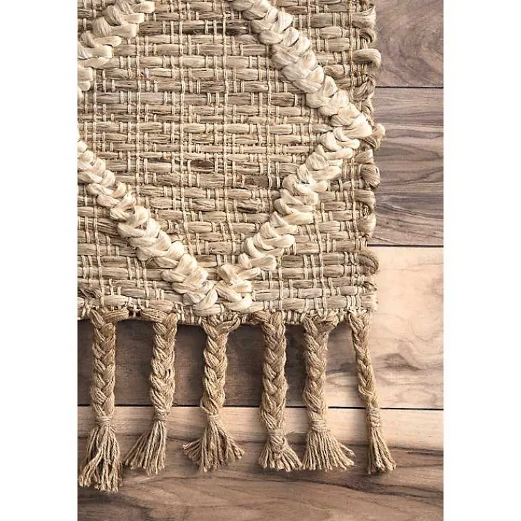 Area Rugs-Kirklands Home Diamond Helen Woven Jute Tassel Area Rug, 8x10 Tan