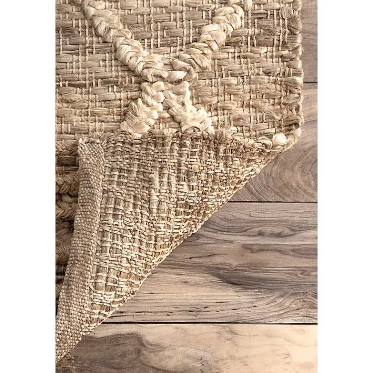Area Rugs-Kirklands Home Diamond Helen Woven Jute Tassel Area Rug, 8x10 Tan