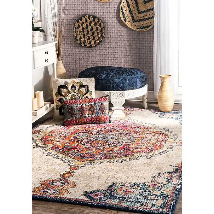 Area Rugs-Kirklands Home Mara Vintage Medallion Area Rug, 5x8 Multi