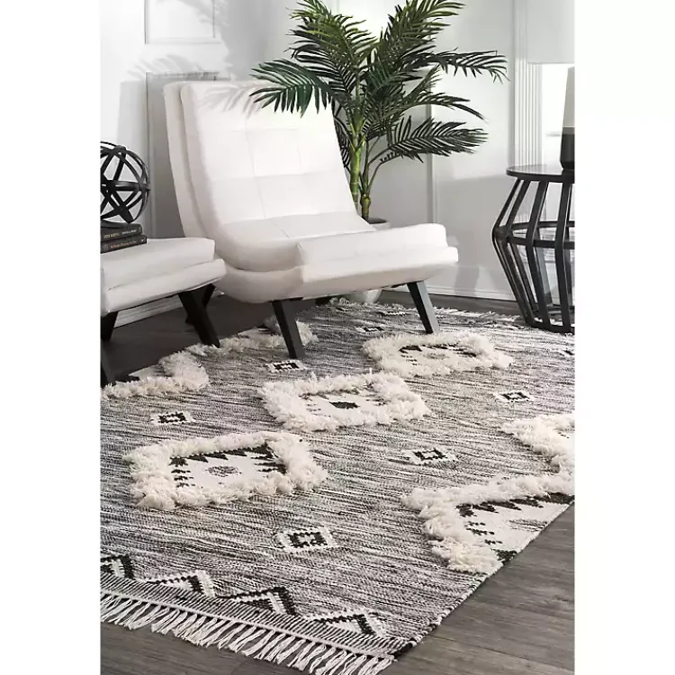Area Rugs-Kirklands Home Sofia Moroccan Fringe Area Rug, 8x10 Gray