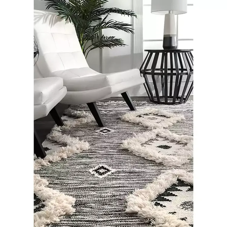 Area Rugs-Kirklands Home Sofia Moroccan Fringe Area Rug, 8x10 Gray