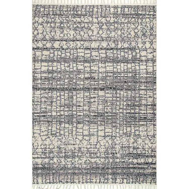 Area Rugs-Kirklands Home Moroccan Tassel Area Rug, 5x8 Gray