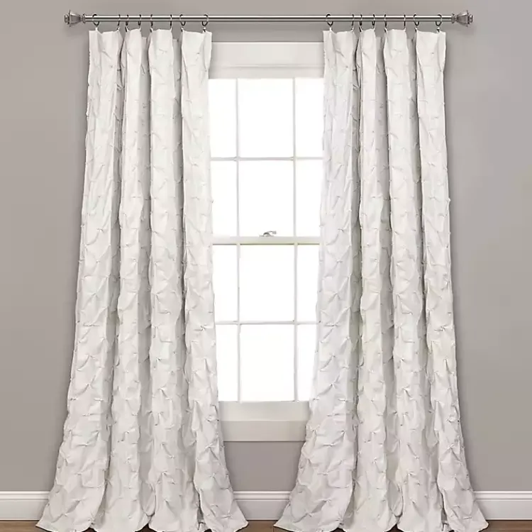 Curtains & Drapes-Kirklands Home Ravello Pintuck Curtain Panel, 84 in. White