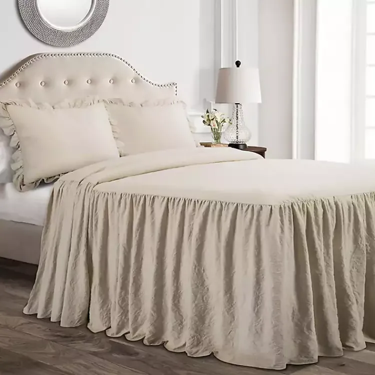 Comforters-Kirklands Home Ruffle Skirt 3-pc. King Comforter Set Tan