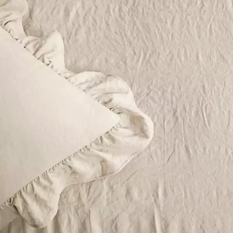 Comforters-Kirklands Home Ruffle Skirt 3-pc. Queen Comforter Set Tan