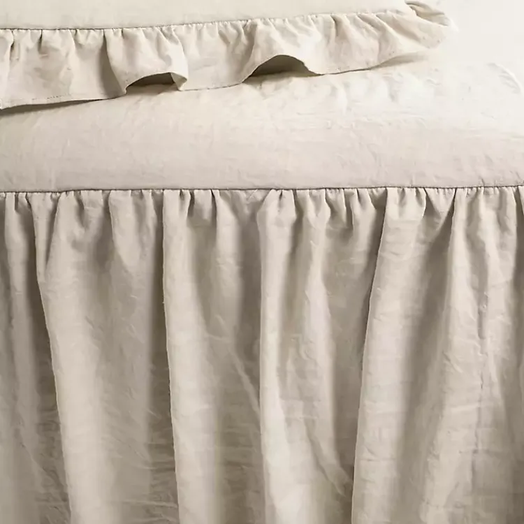 Comforters-Kirklands Home Ruffle Skirt 3-pc. Queen Comforter Set Tan