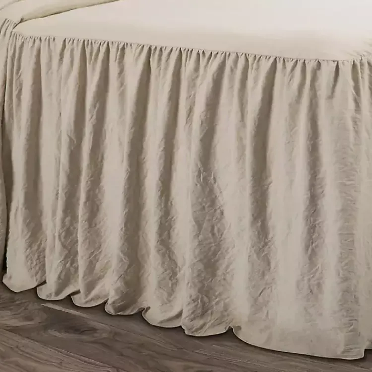 Comforters-Kirklands Home Ruffle Skirt 3-pc. Queen Comforter Set Tan