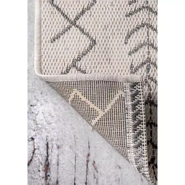 Outdoor Rugs-Kirklands Home Cream Serna Tribal Outdoor Area Rug, 5x7