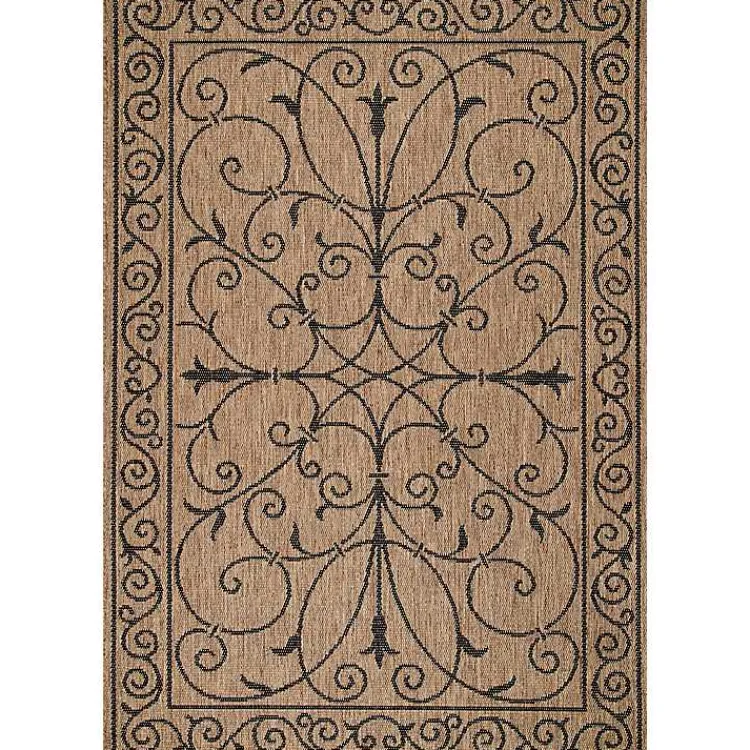Outdoor Rugs-Kirklands Home Kathleen Scroll Outdoor Area Rug, 5x7 Brown
