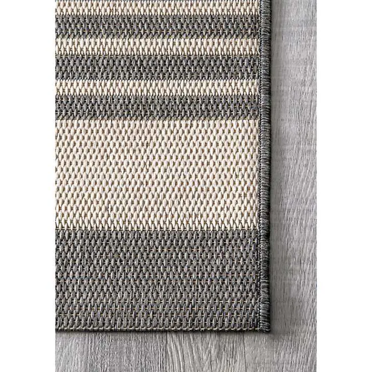 Outdoor Rugs-Kirklands Home Natural Robin Stripe Outdoor Rug, 5x7 Tan