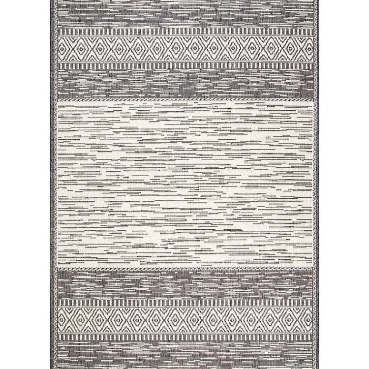 Outdoor Rugs-Kirklands Home Lana Stripe Outdoor Rug, 7x10 Gray