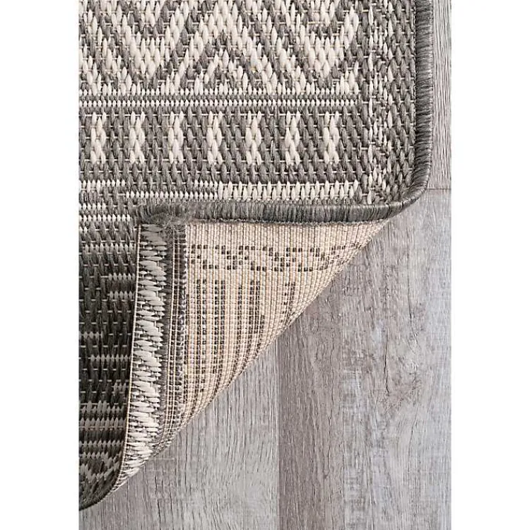 Outdoor Rugs-Kirklands Home Lana Stripe Outdoor Rug, 7x10 Gray
